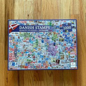 1000 Piece Puzzle Danish Stamps collage
